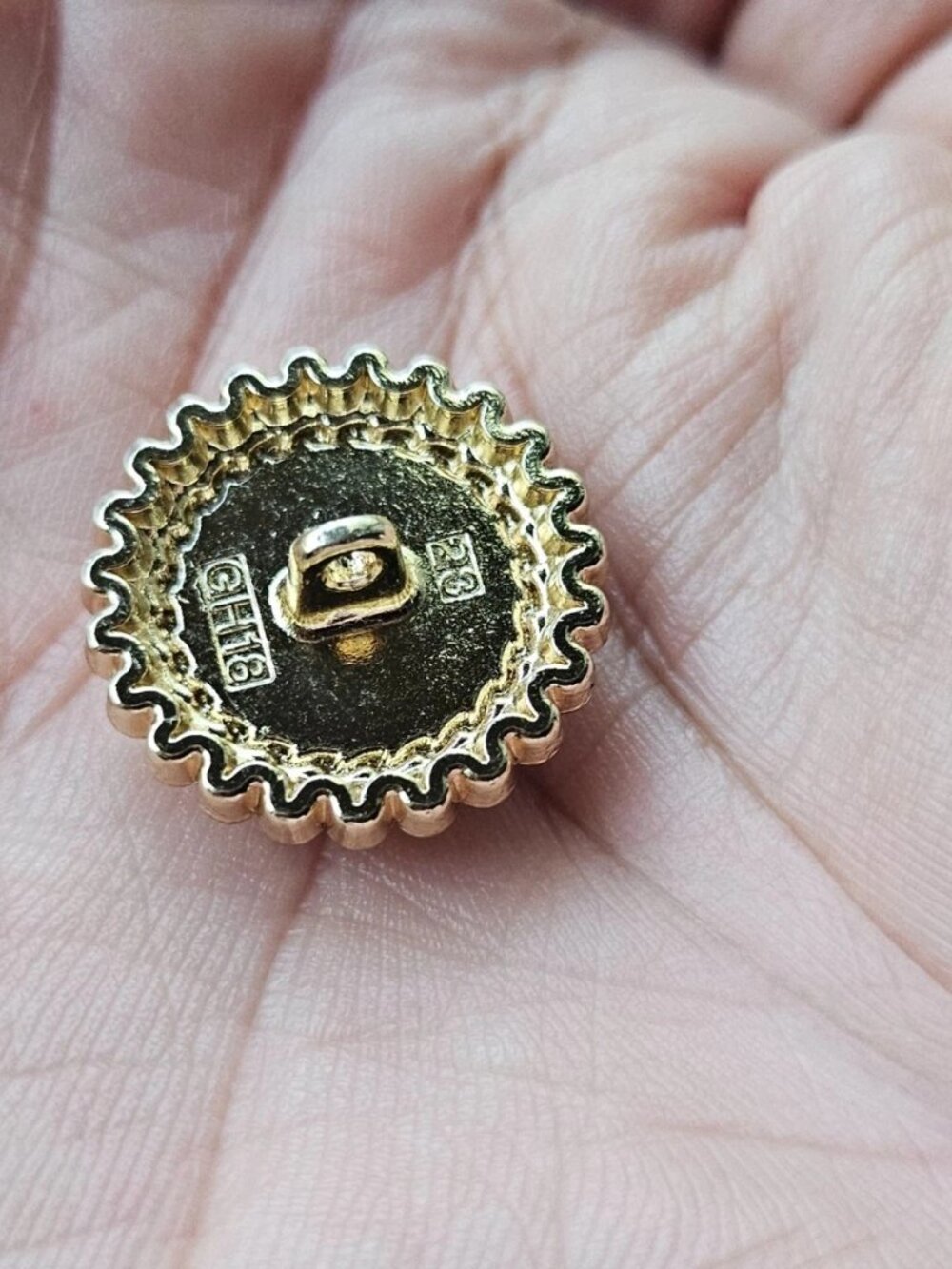 GH18 Sewing Button Faux Pearl Round Gold Tone fashion Jewelry Coat Button X3 - Picture 8 of 11